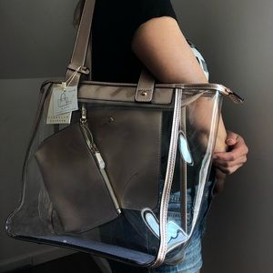 Rose gold transparent beach bag